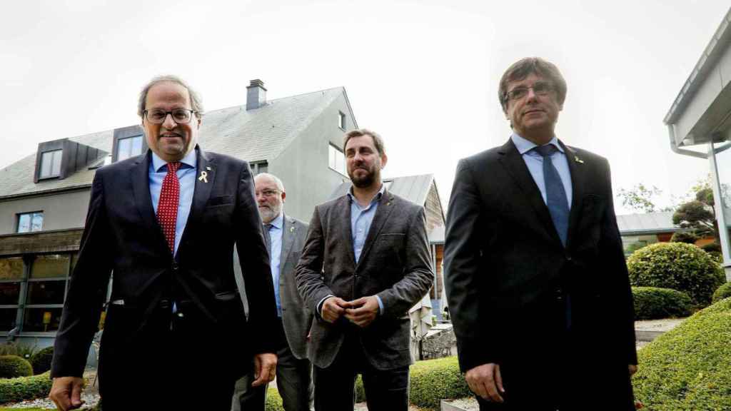 Quim Torra, Lluís Puig, Toni Comín y Carles Puigdemont, impulsores del 'Consell de la República', el organismo paralelo que quiere votar una Constitución por Internet / EFE