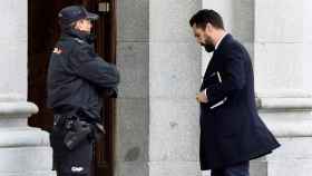 El presidente del Parlament, Roger Torrent, en su entrada en el Tribunal Supremo