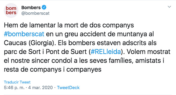 Bomberos dan el pésame por el accidente / BOMBERS