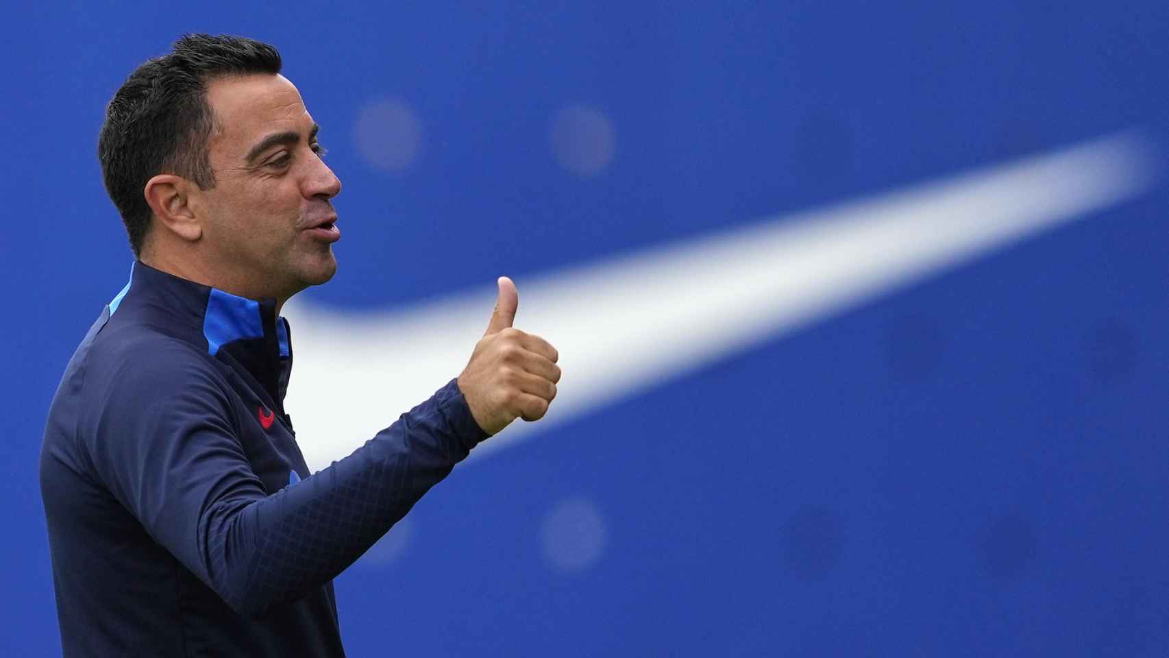 Xavi Hernández, en un entrenamiento del Barça de esta temporada