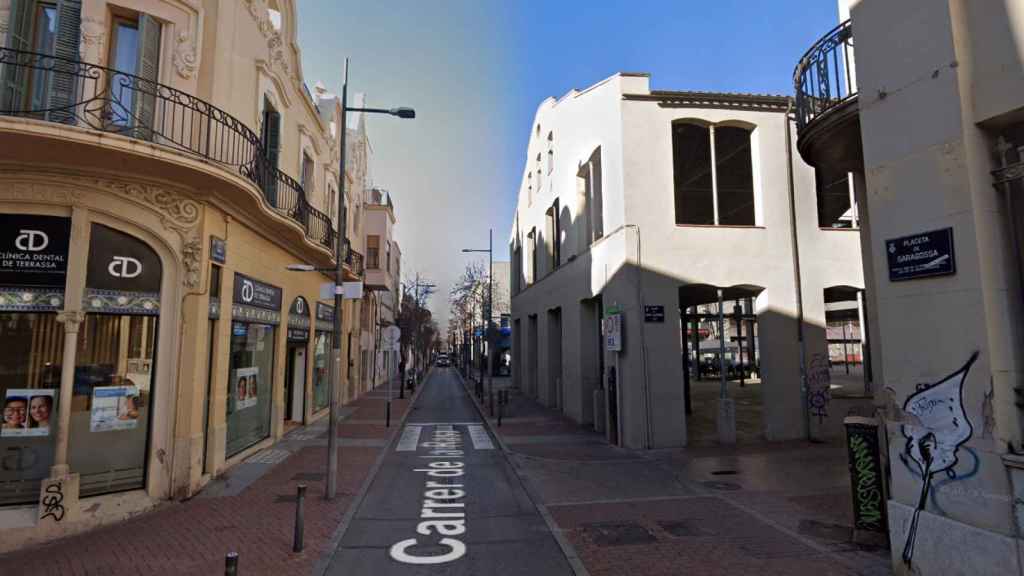 Calle de la Rasa, la principal zona de ocio nocturno de Terrassa (Barcelona)