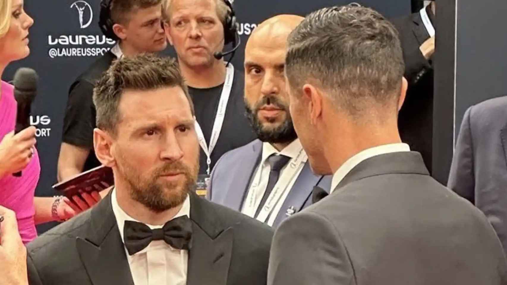 El encuentro entre Messi y Lewandowski en los Premios Laureus