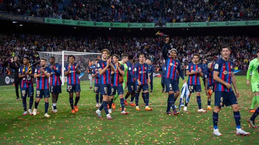 El FC Barcelona celebra el titulo de Liga 2023