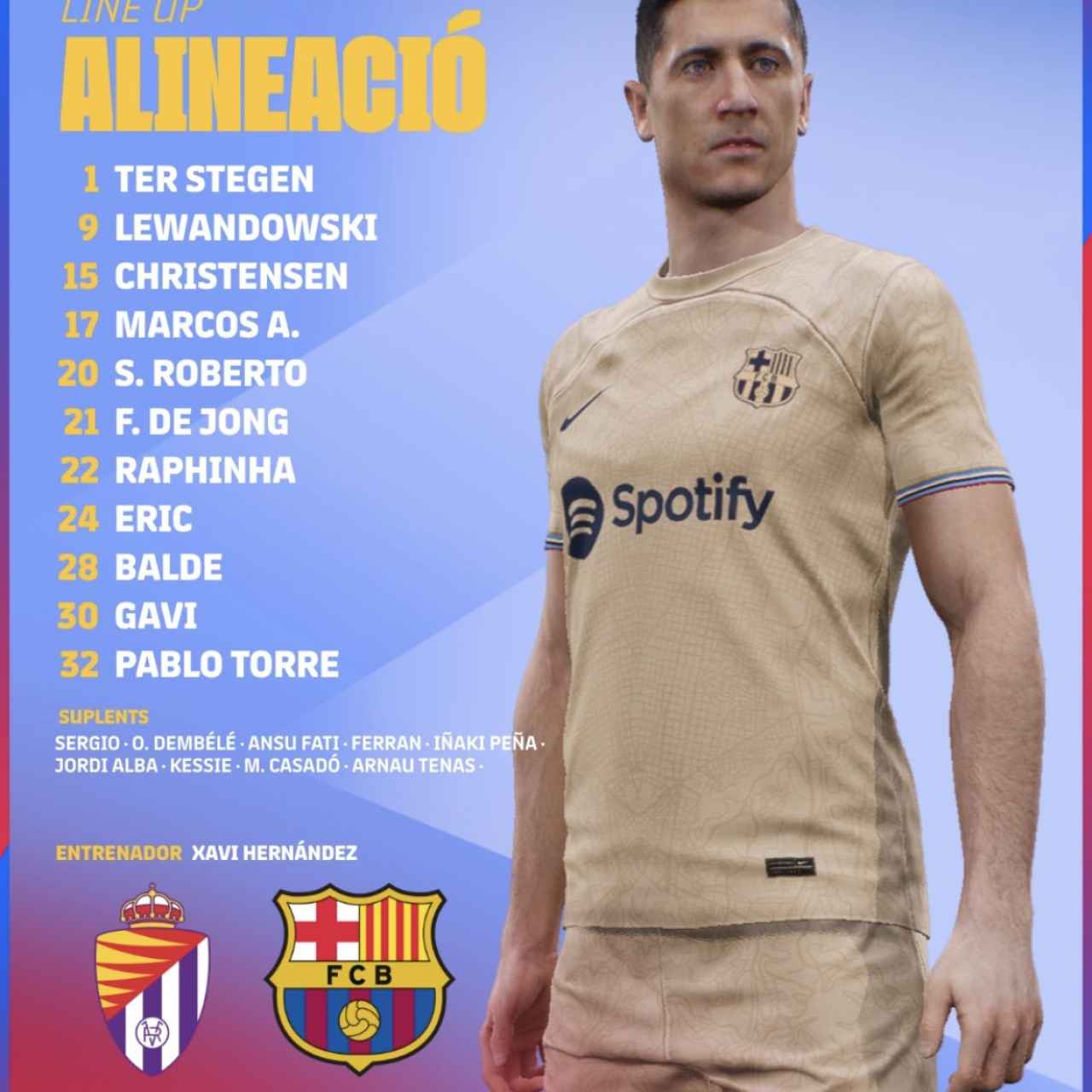 El once de Xavi para el Valladolid-Barça