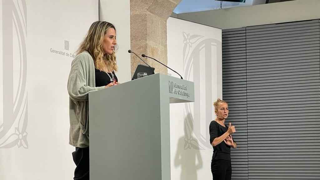 La portavoz del Govern, Patricia Plaja, en la rueda de prensa posterior al Consell Executiu