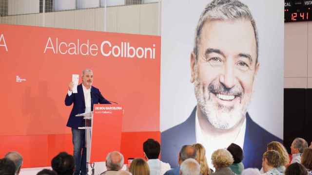 El candidato del PSC a la alcaldía de Barcelona, Jaume Collboni, en un acto en Barcelona