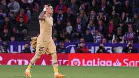 Raphinha, durante el partido entre el Valladolid y el Barça