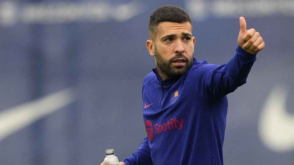 Jordi Alba, durante un entrenamiento con el FC Barcelona / EFE