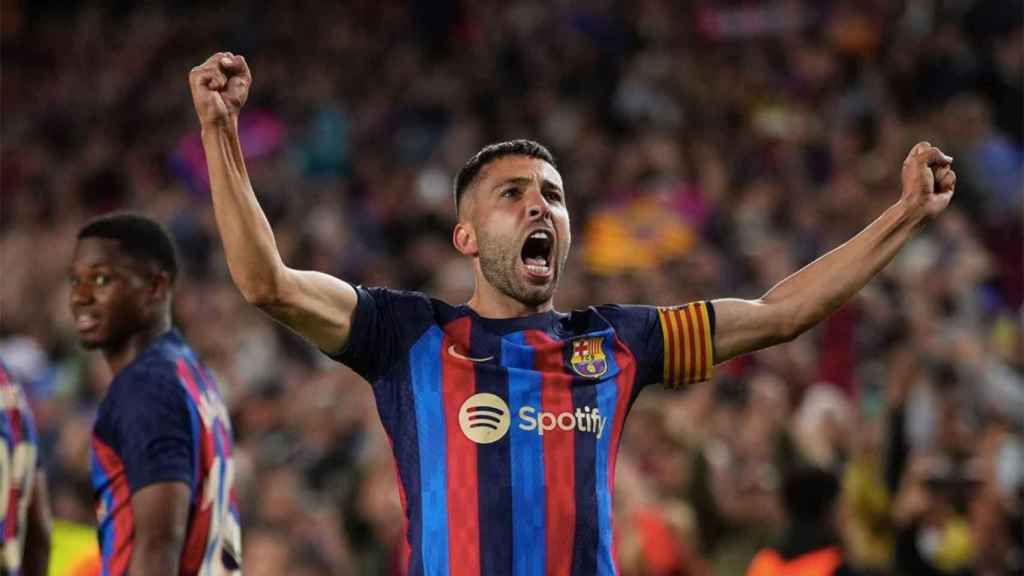 Jordi Alba, celebrando un gol marcado con el FC Barcelona / EFE