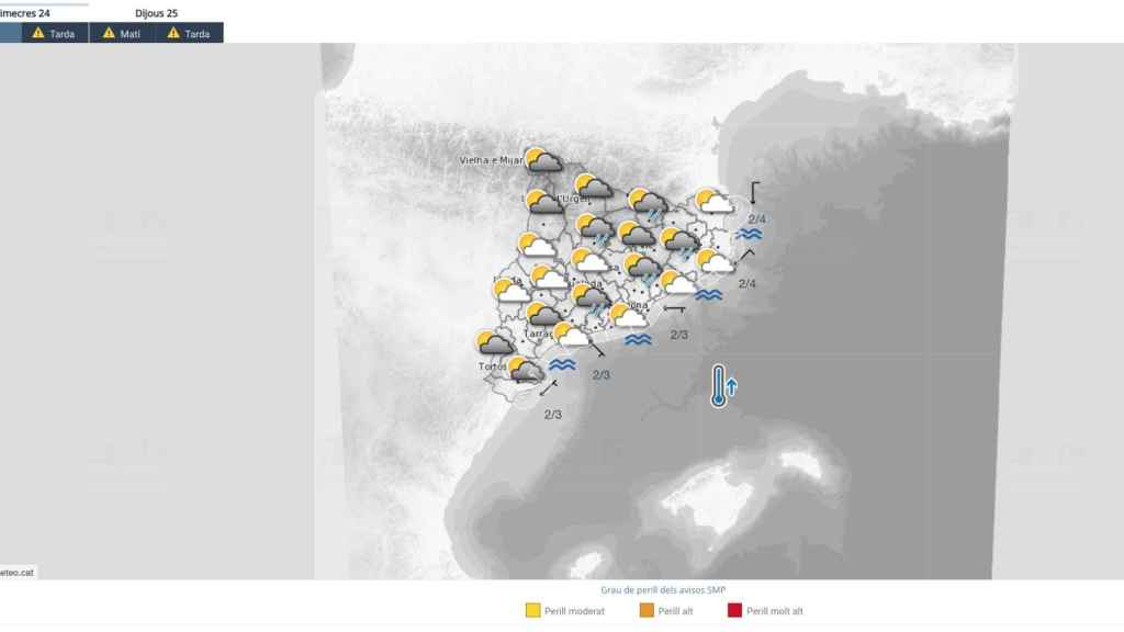 Previsión del Meteocat para este miércoles 24 de mayo