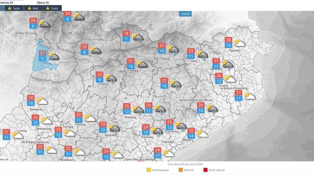 Previsión del Meteocat para este miércoles 24 de mayo