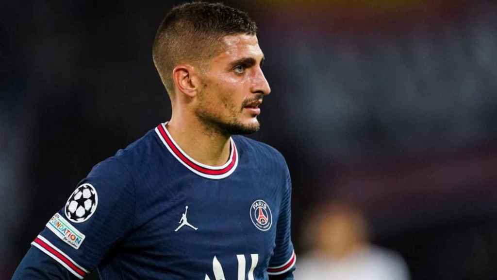 Marco Verrati, en un partido con el PSG