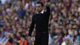 Xavi, durante el Barça-Mallorca en el Camp Nou