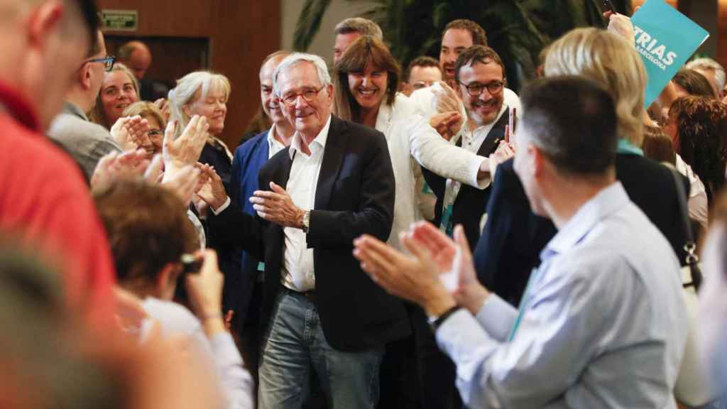 Xavier Trias celebra su victoria en las municipales de Barcelona en la noche electoral