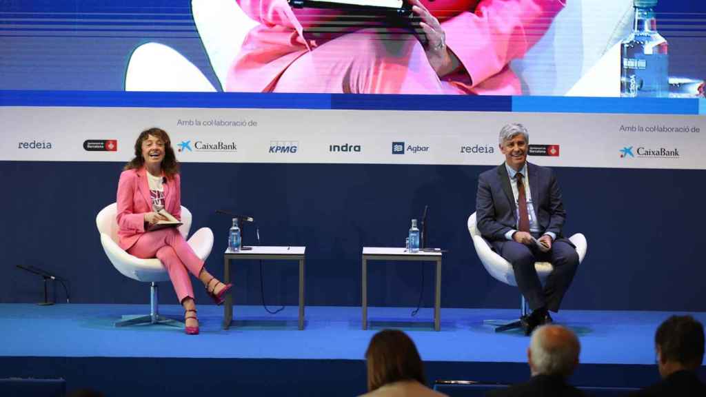 El gobernador del Banco de Portugal, Mario Centeno, interviene en la reunión del Círculo de Economía / Gala Espín