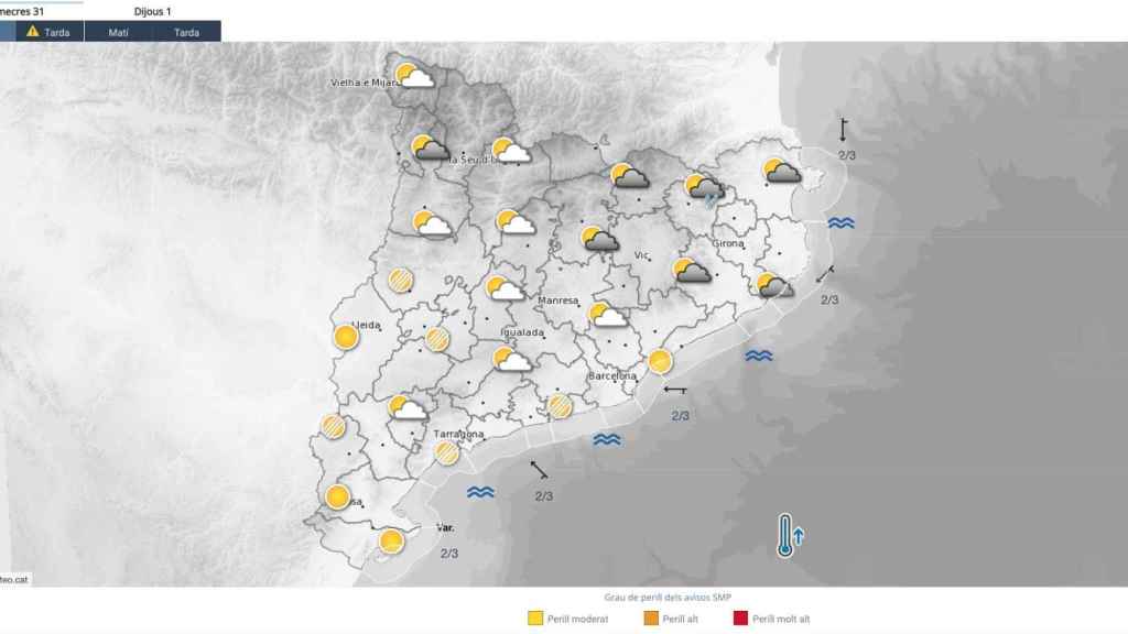 Previsión del Meteocat para este miércoles 31 de mayo