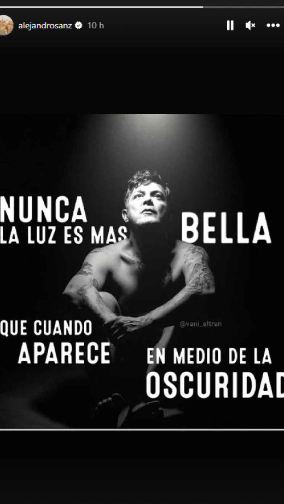 Publicación de Alejandro Sanz en Instagram