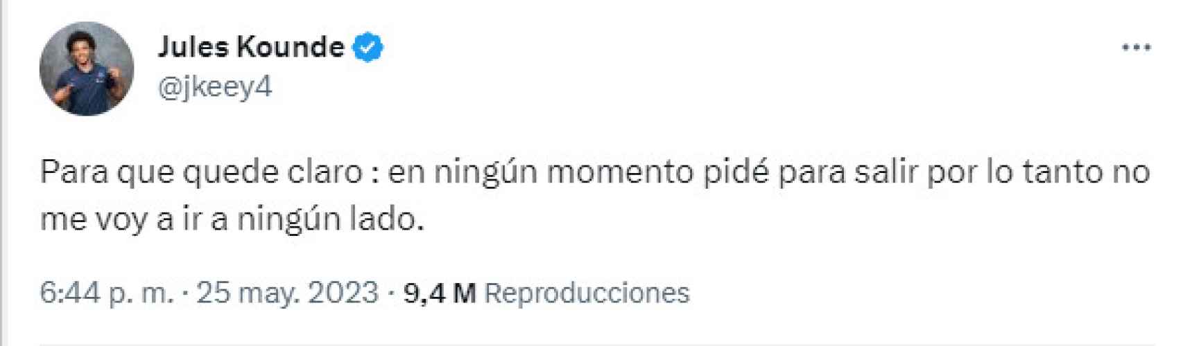 Jules Koundé rompe su silencio en Twitter