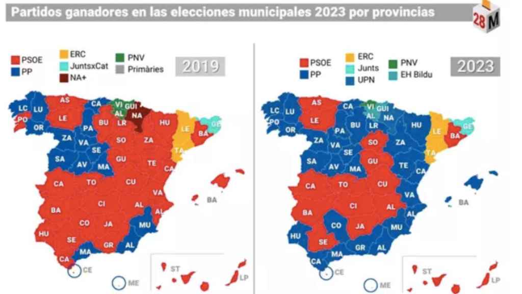 Resultado de las elecciones municipales del 28M