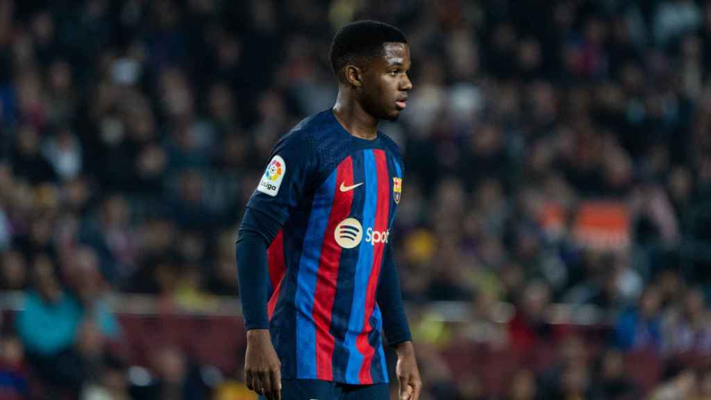 Ansu Fati, en un partido con el Barça