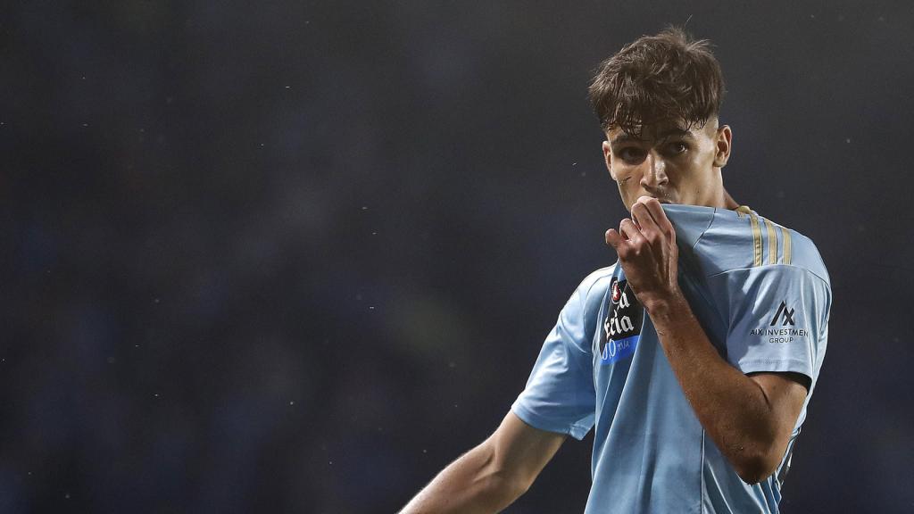 Gabri Veiga celebra su gol al Barça