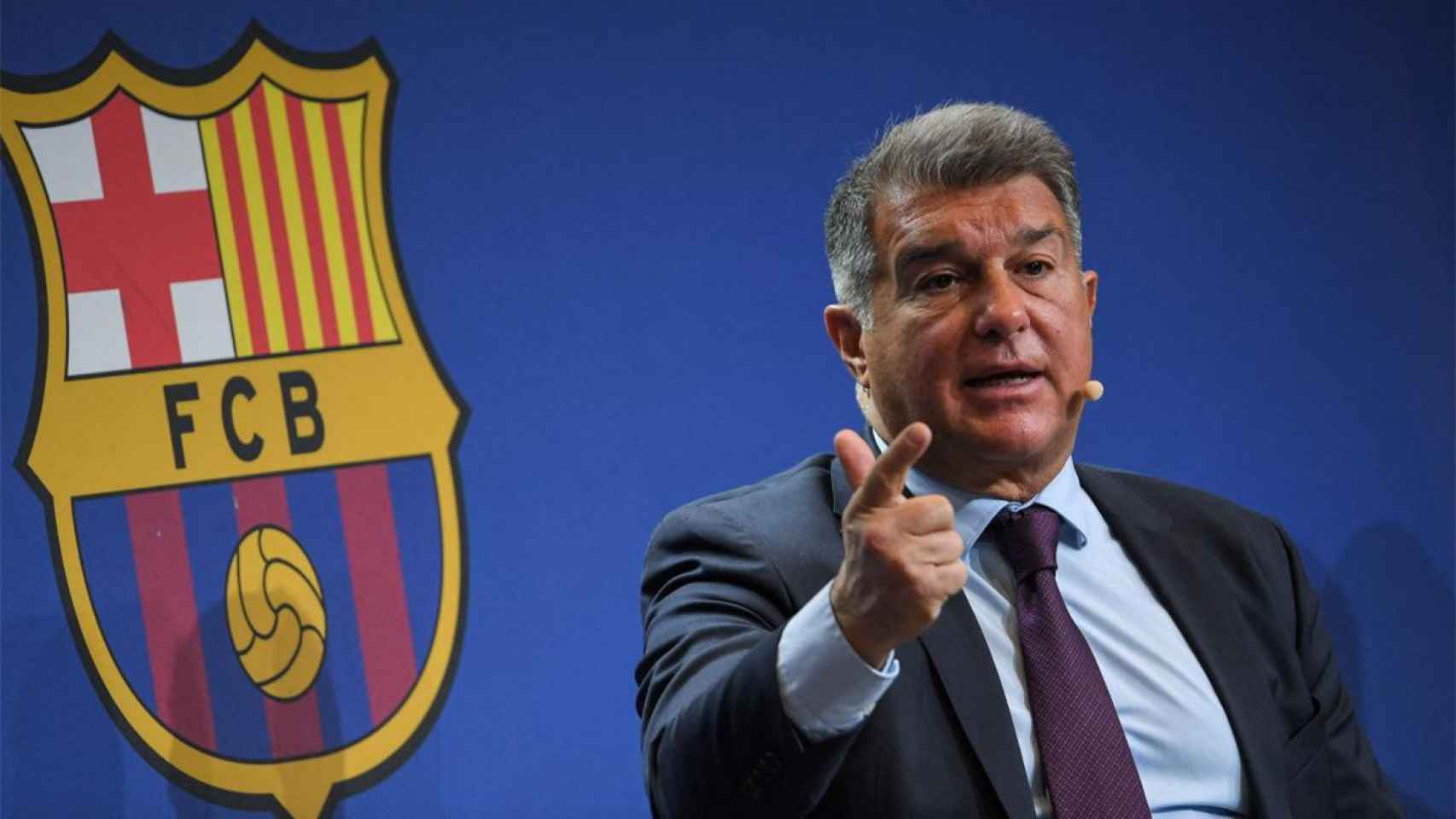 Joan Laporta, durante una rueda de prensa como presidente del Barça