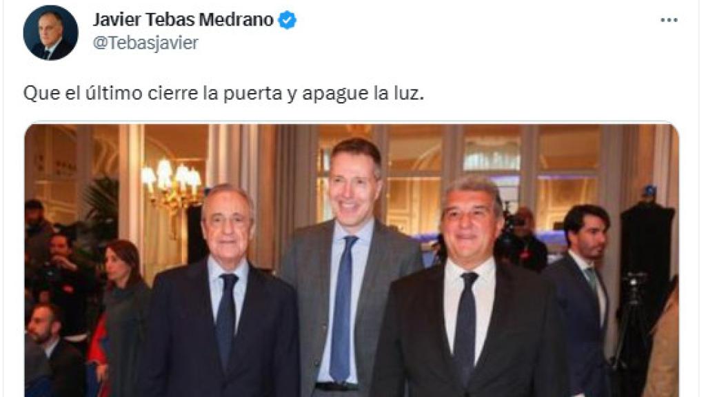La vacilada de Tebas a Laporta y Florentino por la Superliga / REDES