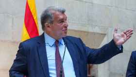 Joan Laporta habla en el Palau de la Generalitat por la celebración de la Champions Femenina