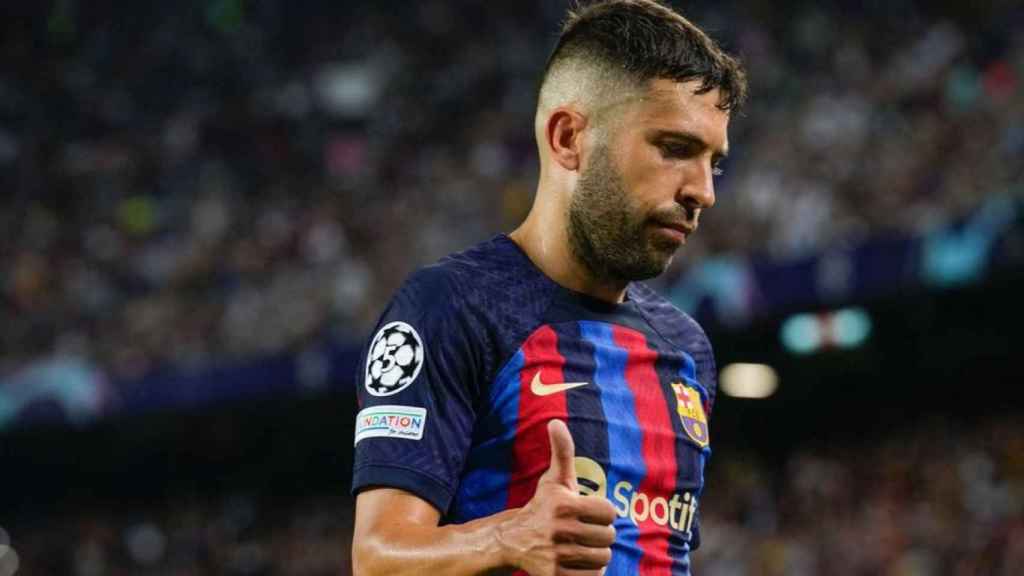 Jordi Alba, tras ser sustituido en un partido con el FC Barcelona / EFE