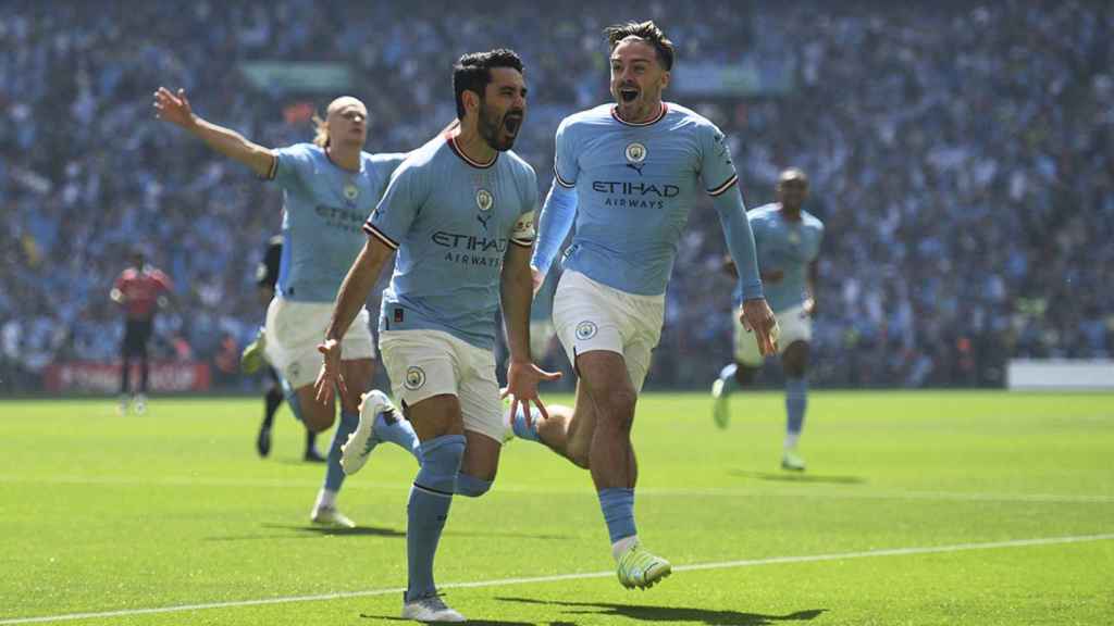 La euforia de Gundogan al marcar un gol en la final de la FA Cup / EFE