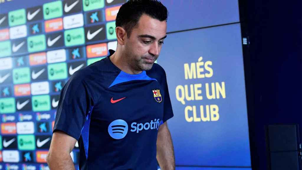 Xavi Hernández, durante un entrenamiento con el FC Barcelona esta temporada / REDES