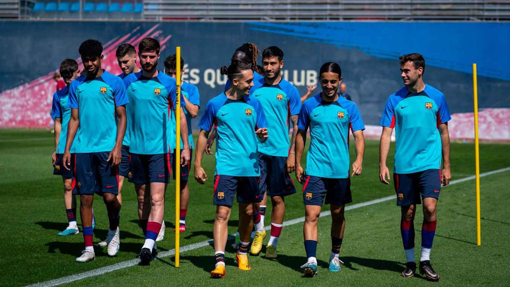 El Barça B, en un entrenamiento previo al mini clásico contra el Castilla / FCB