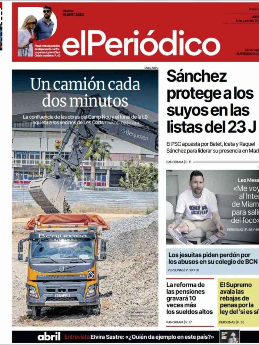 Portada de 'El Periódico' de 8 de junio de 2023