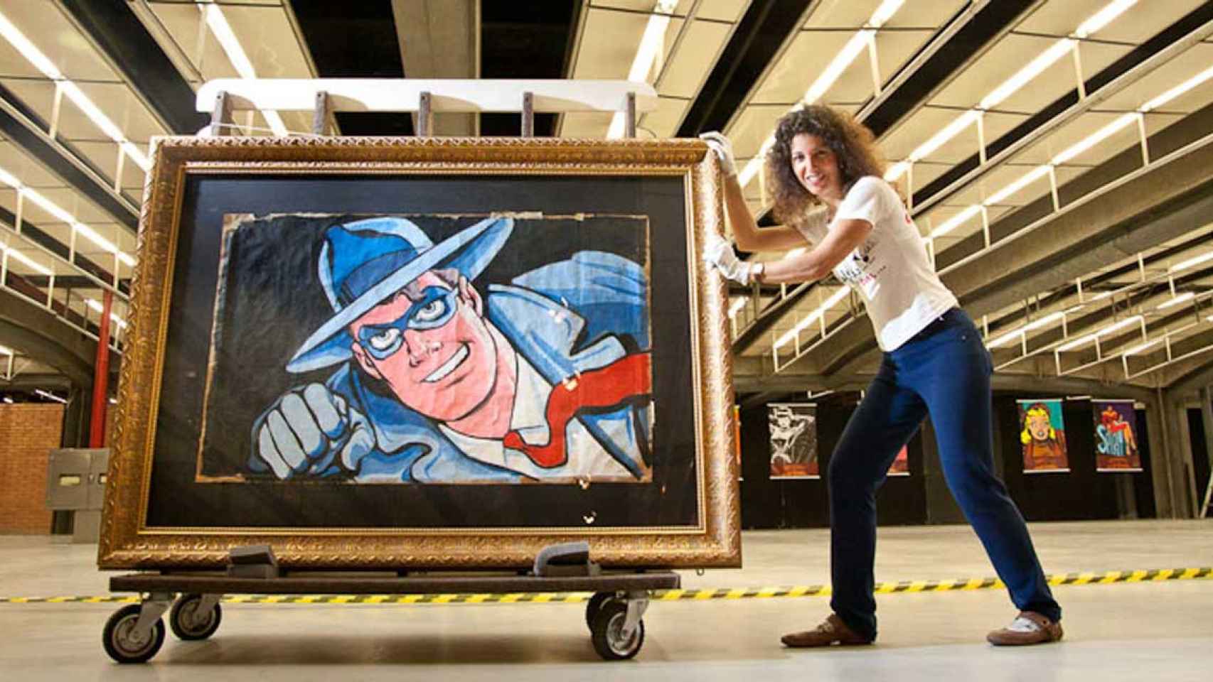 Cuadro con un dibujo de Will Eisner en una exposición en el Centro Cultural de Sao Paulo (Brasil) en 2011