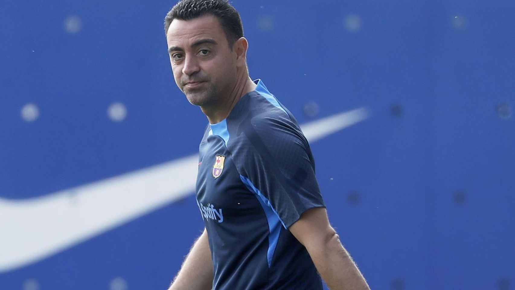 Xavi Hernández, durante una sesión de entrenamiento con el FC Barcelona / EFE