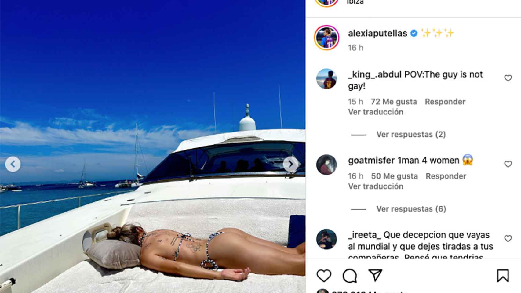 Alexia Putellas deslumbra con un bikini tanga de cebra en sus vacaciones