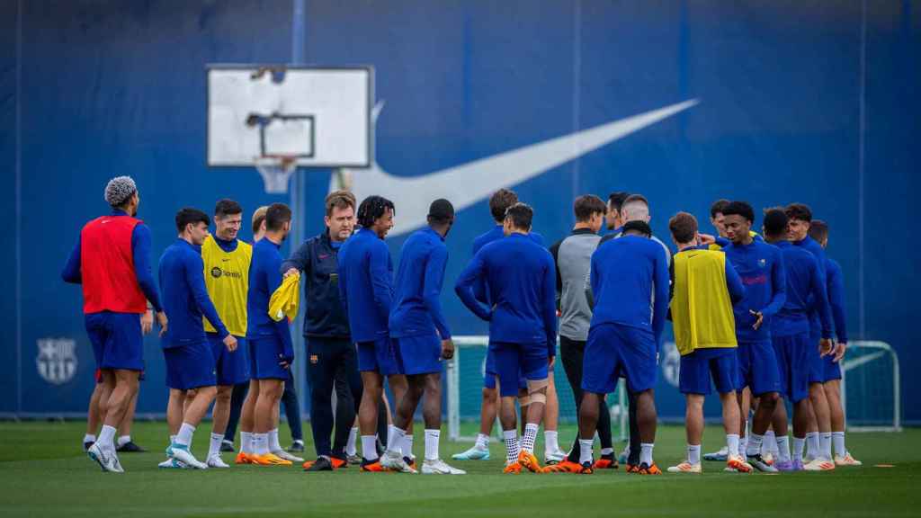 Los jugadores del Barça, durante un entrenamiento / FCB