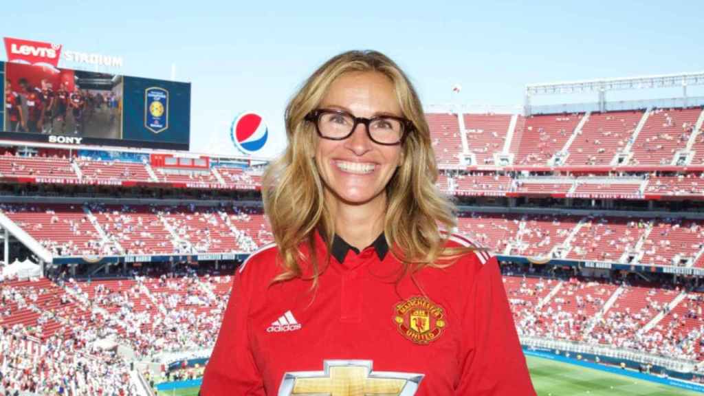 Julia Roberts, en una de sus visitas a Old Trafford