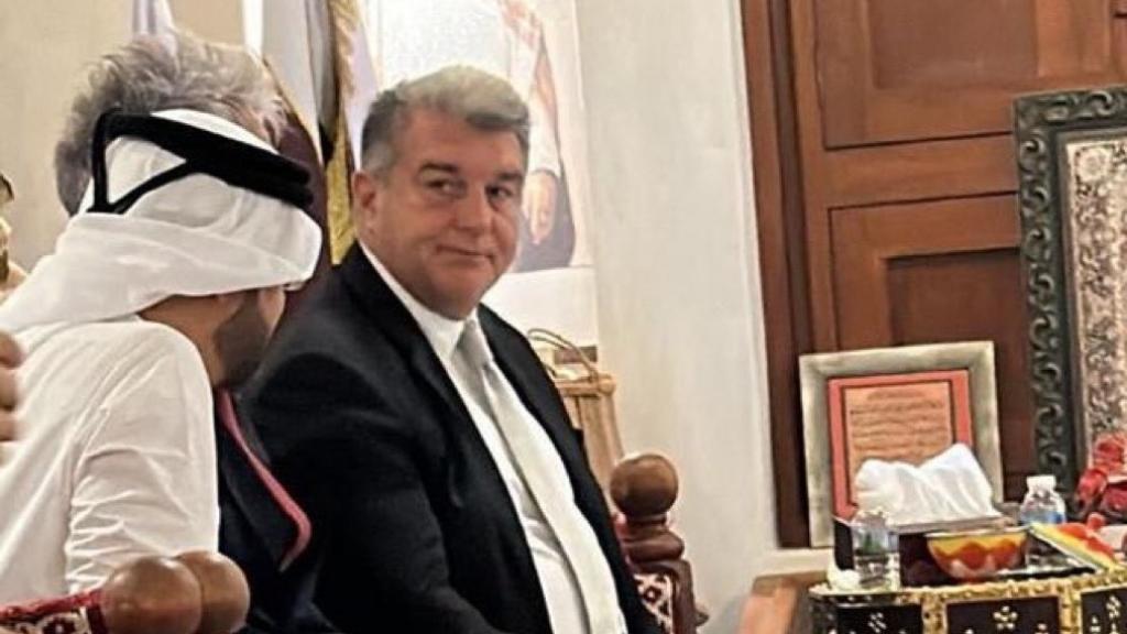 Joan Laporta, durante su visita a Qatar