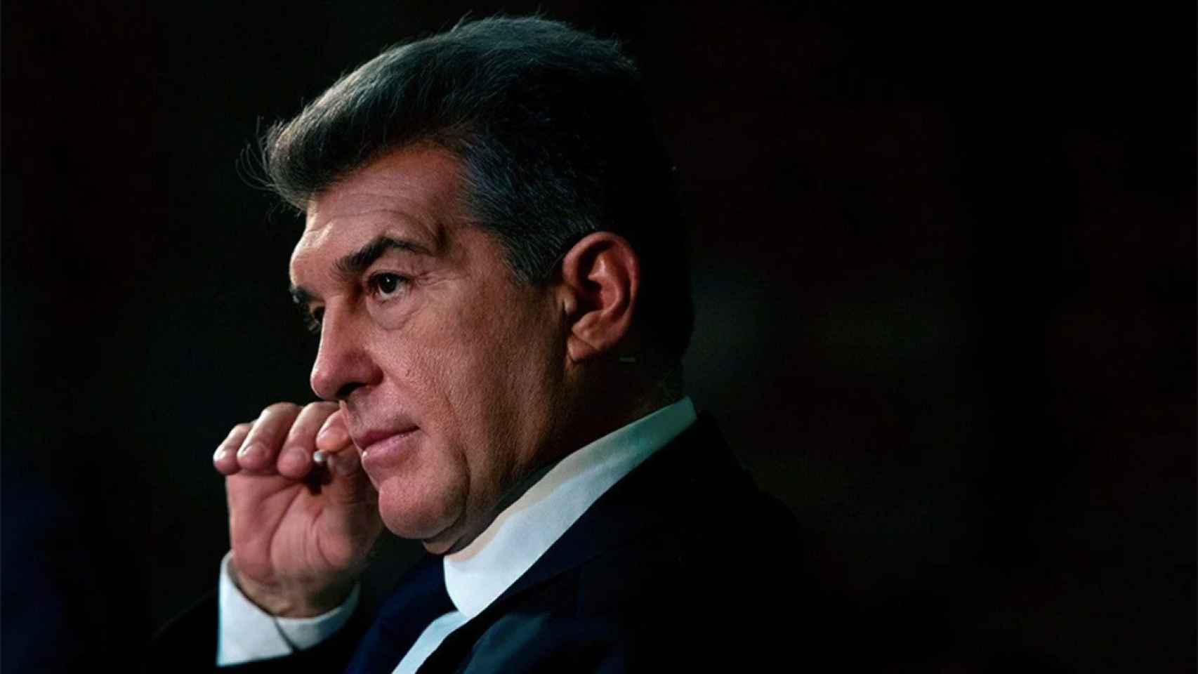 Joan Laporta, antes de una entrevista como presidente del FC Barcelona