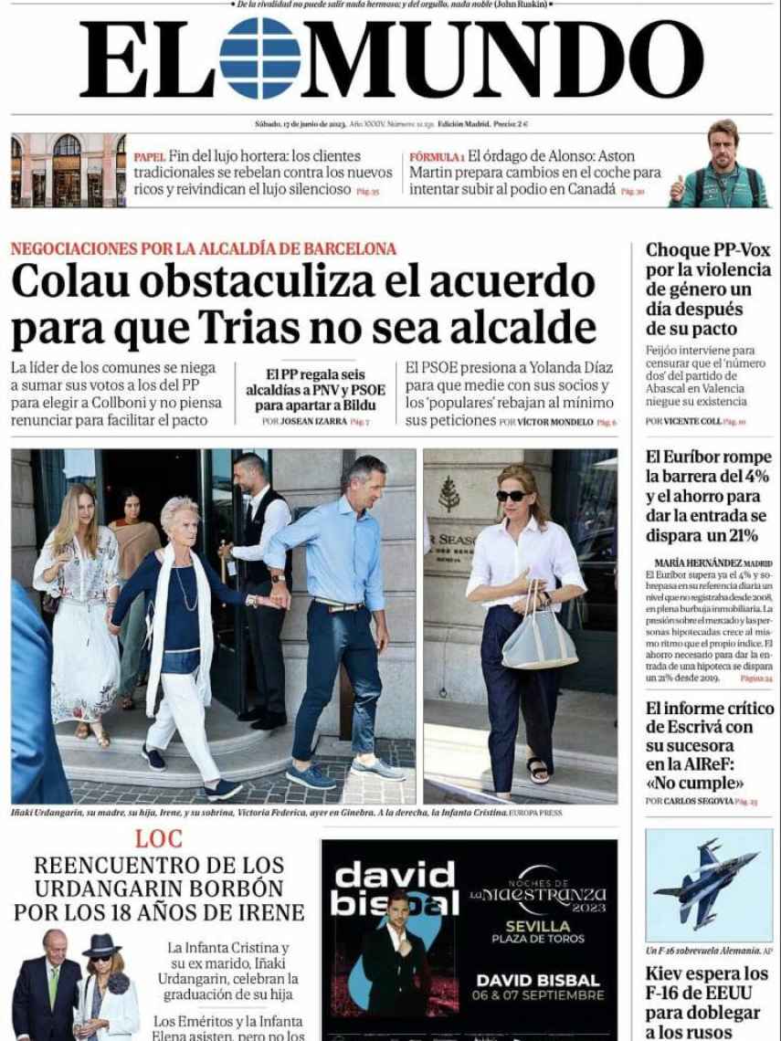 Portada de El Mundo del 17 de junio de 2023