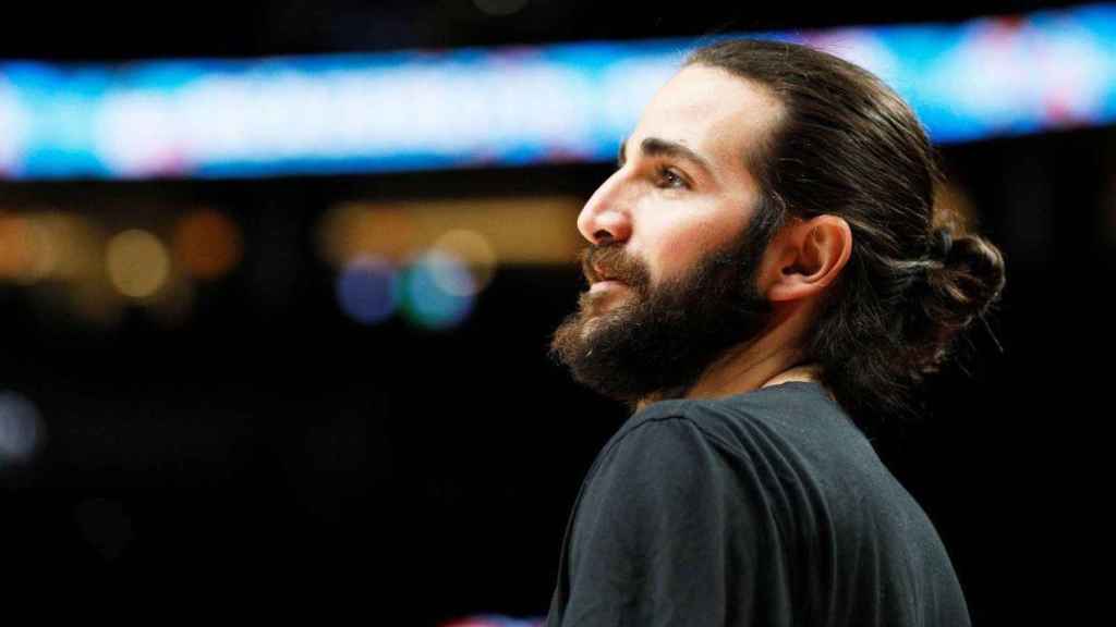 Ricky Rubio, durante un calentamiento en una imagen de archivo