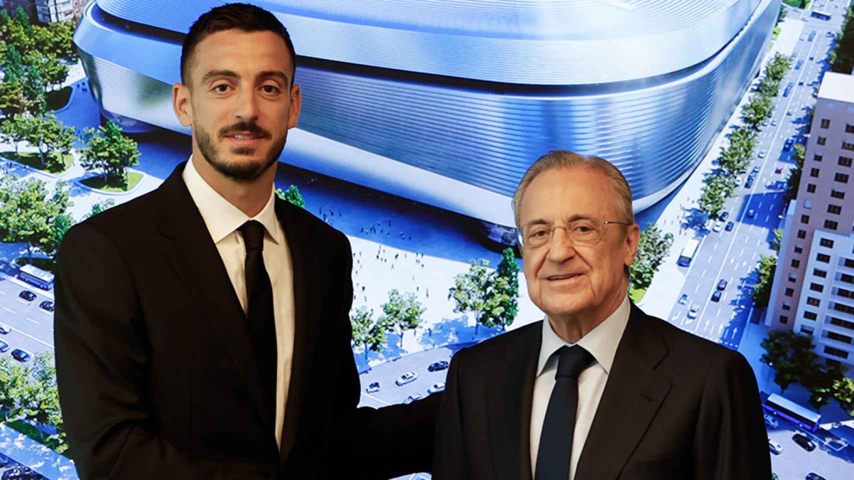 Joselu Mato, presentado por Florentino Pérez en el Real Madrid