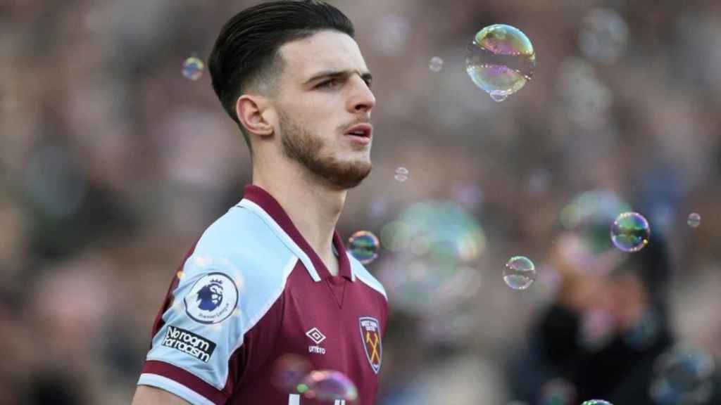 Declan Rice, en un partido con el West Ham