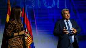 Joan Laporta, durante la presentación de Barça Vision, la nueva rama digital del club / FCB