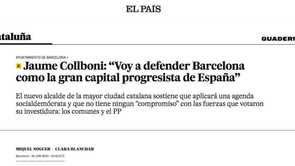 El País, edición Cataluña, 25 de junio de 2023