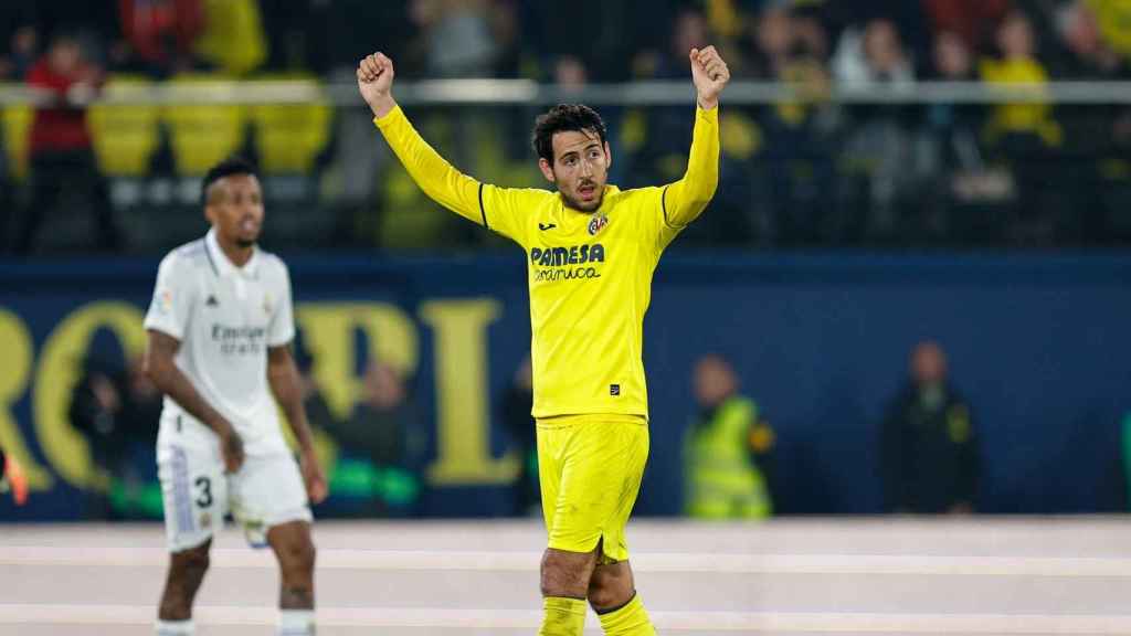 Dani Parejo, celebrando un triunfo contra el Real Madrid