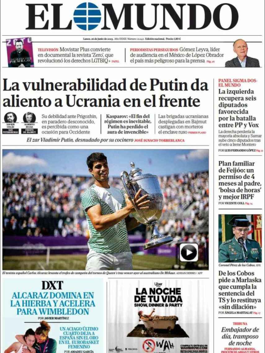 Portada de 'El Mundo' de 26 de junio de 2023