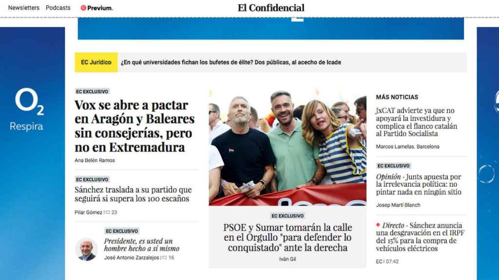 Portada de 'El Confidencial' de 27 de junio de 2023