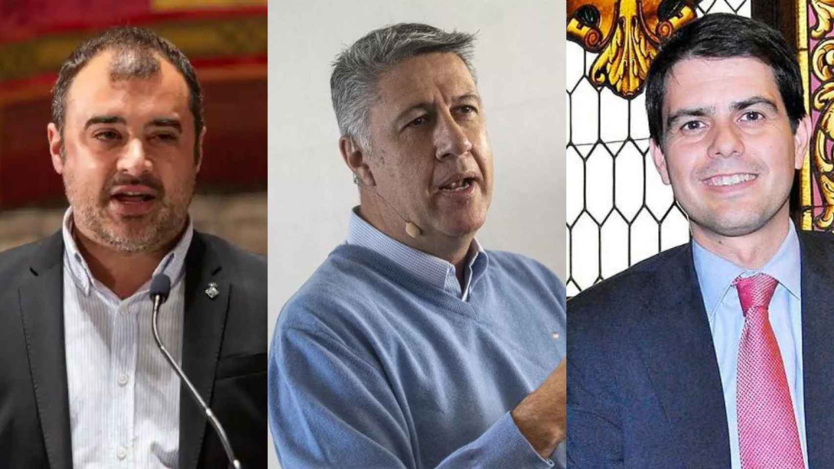 Jordi Ballart, Xavier García Albiol y Marc Castells, de izquierda a derecha